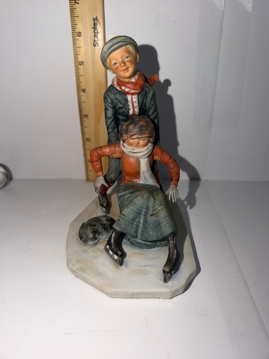Other - Vintage 1974 Gorham Norman Rockwell "Skating" Figurine – Saturday Evening Post